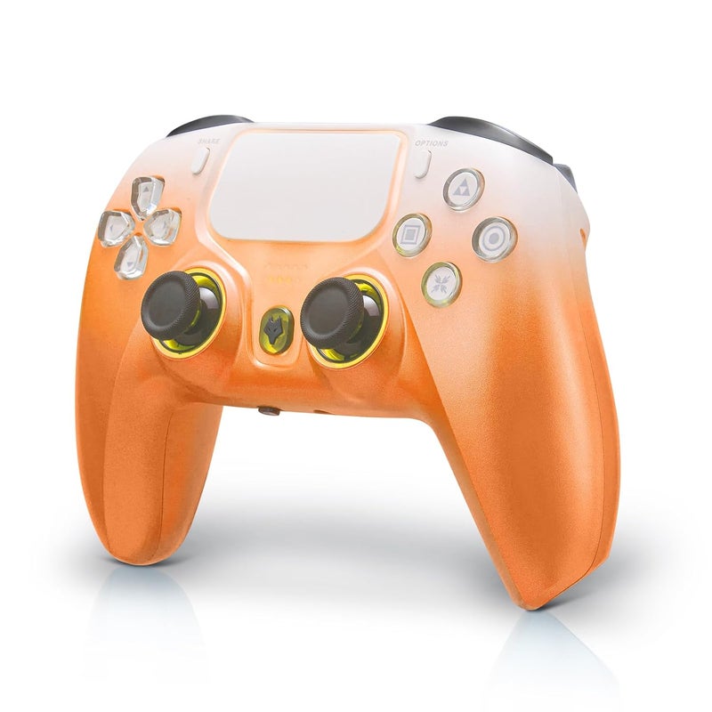 NBCP For PS4 Wireless Controller, Compatible With PS4/PS3/PC/iOS/Android,Six-Axis Gyroscope, Dual Vibration,1200mAh Battery,Dual Hall Effect Triggers,Touchpad,Turbo Function (Orange) - Image 1